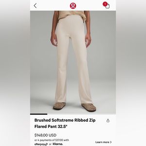 Size 8 lululemon softstream pants only worn once